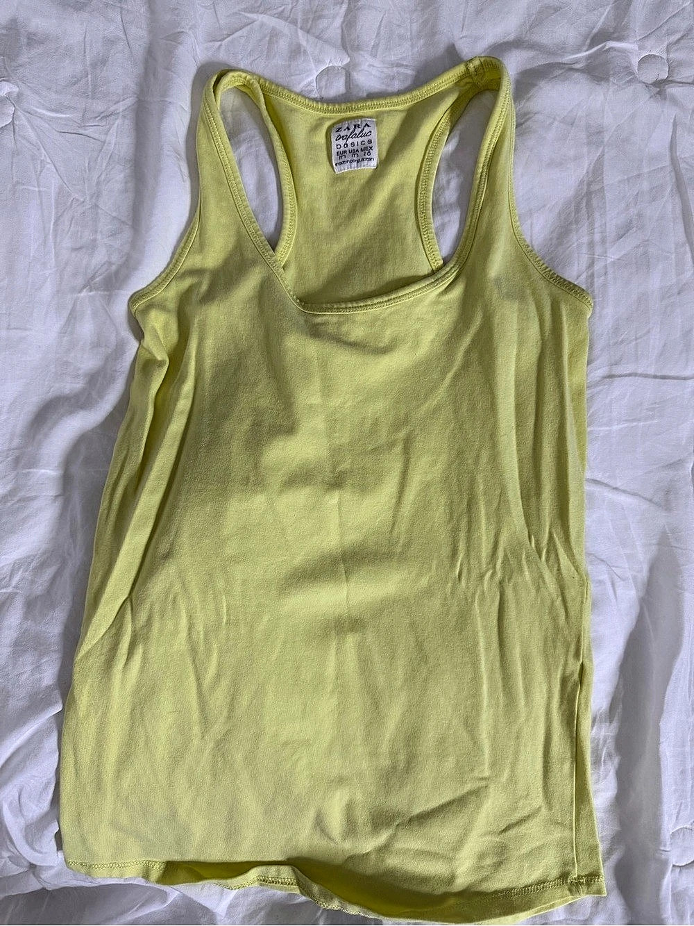 Zara neon Yellow Tank Top Size Medium